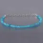 Neon Apatite Bracelet, Neon Apatite Jewelry Bracelet, Rondelle Faceted Dainty Natural Blue Apatite Beads Jewelry, Beaded Bracelet
