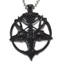 Black Baphomet & Inverted Pentagram Pendant Chain Necklace Satan Lucifer Satanic Occult Gothic Pentacle Goat Head Horns Black Baphomet & Inverted Pentagram Pendant Chain Necklace Satan Lucifer Satanic Occult Gothic Pentacle Goat Head Horns
