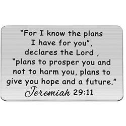 KUIYAI Jeremiah 29:11 Wallet Card for I Know The Plan I Have for You Religious Gifts Chrisitian Bible Verse Jeremiah 29:11 Jewelry