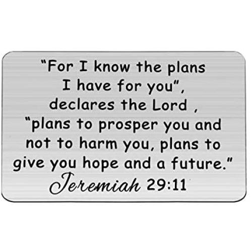 KUIYAI Jeremiah 29:11 Wallet Card for I Know The Plan I Have for You Religious Gifts Chrisitian Bible Verse Jeremiah 29:11 Jewelry