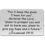KUIYAI Jeremiah 29:11 Wallet Card for I Know The Plan I Have for You Religious Gifts Chrisitian Bible Verse Jeremiah 29:11 Jewelry