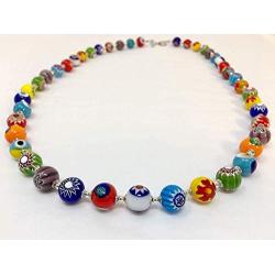 Authentic Murano Glass Millefiori Bead Necklace - Made in Italy