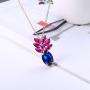 ORAZIO Pineapple Necklace Earrings for Women Gold Tone Statement Jewelry Set