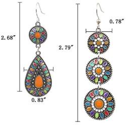 Bohemian Earrings Metal Earrings Retro Dangle Earrings Boho Earrings for Women Girls