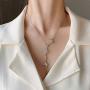 ALAIX Womens Necklace Sets Silver Gold Chain Necklaces with Long Shiny Bling Sparkle Pendant Adjuatable Sweater Necklace for Women and Girls