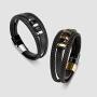 SERASAR | Premium Genuine Leather Bracelet for Men in Black | Magnetic Stainless Steel Clasp in Silver and Gold | Exclusive Jewellery Box | Great Gift Idea