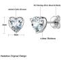 Hadskiss Dainty Heart Birthstone Stud Earrings for Women Girls, 925 Sterling Silver Studs Earrings, Hypoallergenic 6MM Cubic Zirconia Earrings, Gift for Birthday Christmas, Come with Jewelry Box