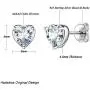Hadskiss Dainty Heart Birthstone Stud Earrings for Women Girls, 925 Sterling Silver Studs Earrings, Hypoallergenic 6MM Cubic Zirconia Earrings, Gift for Birthday Christmas, Come with Jewelry Box