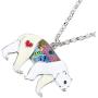 WEVENI Enamel Alloy Lovely Polar Bear Necklace Pendant Chain Jewelry Gifts for Women Girls Ladies