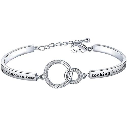 KUIYAI Eeyore Quote Bracelet with Rhinestone It Never Hurts to Keep Looking for Sunshine Bracelet A.A Milne Quote Jewelry Inspiration Gift