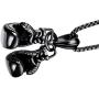 Ineffable Double Fist Set of Stainless Steel Men Necklaces Fitness Pendant Inspirational Necklace for Engagement Sports Gym Gift