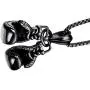 Ineffable Double Fist Set of Stainless Steel Men Necklaces Fitness Pendant Inspirational Necklace for Engagement Sports Gym Gift