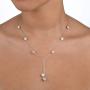 FABIN JEWELRY White Pearls Purple and Pink Pearls on a Sterling Silver Lariat Necklace 18.5'' Plus 2.75'' Extension…