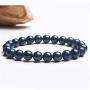 8mm Natural Blue Sapphire Gemstone Best Round Beads Women Men Rare Bracelet Jewelry AAAA