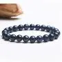 8mm Natural Blue Sapphire Gemstone Best Round Beads Women Men Rare Bracelet Jewelry AAAA