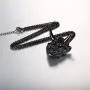 U7 Men Gothic Jewelry Stainless Steel Silver Black Evil Demon Horn Skull Pendant Necklace