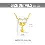 18k Gold Double Heart Necklace, Cubic Ziconia Heart and Star Pendant, Fine Gold Jewelry for Women, 17''