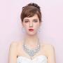 BriLove Womens Costume Fashion Crystal Cluster Chunky Statement Necklace Dangle Earrings Set