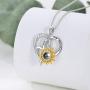 WINNICACA 925 Sterling Silver Sunflower Necklace Celtic Knot Pendant Jewelry Blessings for Women Daughter Wife Birthday Anniversary