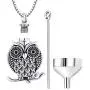 Aniu Cremation Jewelry Owl Charm Urn Pendant Necklace for Women - 925 Sterling Silver Memorial Ashes Keepsake Jewelry (with Fill Kit and Gift Box) Aniu Cremation Jewelry Owl Charm Urn Pendant Necklace for Women - 925 Sterling Silver Memorial Ashes Keepsake Jewelry (with Fill Kit and Gift Box)