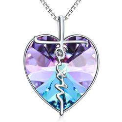 TOUPOP Cross Necklace s925 Sterling Silver Heart Pendant Necklace with Heart Crystal Jewelry Gifts for Mom Wife Women Teen Girls Birthday Mother’s day