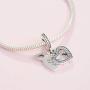 Pandora Jewelry Heart and Angel Wings Dangle Cubic Zirconia Charm in Sterling Silver