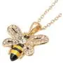 ESPY Crystal Embedded Yellow and Black Flying Bumble Bee Necklace ESPY Crystal Embedded Yellow and Black Flying Bumble Bee Necklace