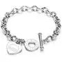 kelistom 316L Stainless Steel Love Heart Charm Bracelet for Women Teen Girls Romantic Gift Silver/Rose/18k Gold Plated OT Clasp Bracelets