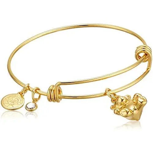 Alex and Ani Halos & Glories, Teddy Bear Charm Shiny Gold Bangle Bracelet Alex and Ani Halos & Glories, Teddy Bear Charm Shiny Gold Bangle Bracelet