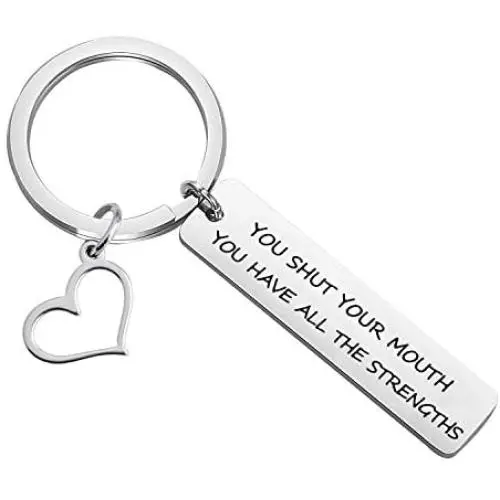 CENWA Parks and Recreation Inspired Gift You Shut Your Mouth You Have All The Strengths Keychain Leslie Knope Inspired Jewelry CENWA Parks and Recreation Inspired Gift You Shut Your Mouth You Have All The Strengths Keychain Leslie Knope Inspired Jewelry