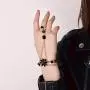 Chicque Boho Hand Chain Gold Rhinestone Finger Ring Black Flower Hand Bracelet Hand Jewelry for Women and Girls Chicque Boho Hand Chain Gold Rhinestone Finger Ring Black Flower Hand Bracelet Hand Jewelry for Women and Girls