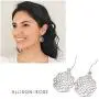 Allison Rose Atelier Womans - Bohemian Drop Earrings - Filigree Cutout Round Shape - worn gold plating Lightweight Dangle Earrings - Fashion Earrings for Woman