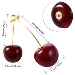 4 Pairs Cherry Drop Earrings Cherry Dangle Jewelry Fruit Dangle Earrings for Women Friends