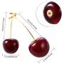 4 Pairs Cherry Drop Earrings Cherry Dangle Jewelry Fruit Dangle Earrings for Women Friends
