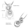 Infinity Love Urn Pendant Stainless Steel Snake Chain Cremation Jewelry for Ashes for Woman Free Filling Tools Include