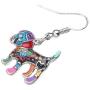 DOWAY Enamel Alloy Lovely Beagles Earrings for Women Girl Kids Dangle Drop Fashion Cute Pet Dog Jewelry Charm Gift