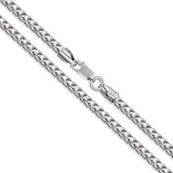 Orostar Sterling Silver 3MM Franco Square Box Link Chain Necklace, 16-30 Inch