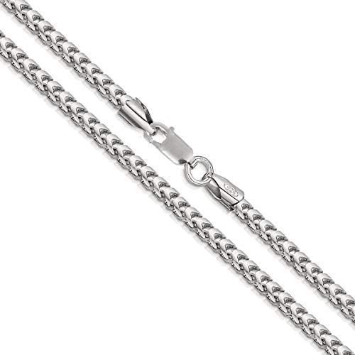 Orostar Sterling Silver 3.5MM Franco Square Box Link Chain Necklace, 16-30 Inches