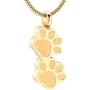 HAMANY Stainless Steel Double Paw Print Urn Pendant Memorial Ash Keepsake Cremation Jewelry