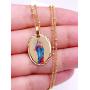 Virgen Maria Auxiliadora Pendant Necklace for Women 18K Gold Plated Chain Mary Help Of Christians Jewelry