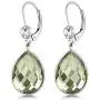 Gem Stone King 13.00 Ct Purple and Green Amethyst 16x12mm Pear Shape 925 Silver Dangle Earrings