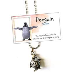 Smiling Wisdom - Penguin Hollow Necklace Gift Set - Spirit Totem Animal For Children, Tweens, Teens, Girls, Friends - Favors - Silver Stainless Steel