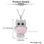 Top Plaza Owl Necklaces Rose Quartz Healing Crystal Stone Pendant Necklace Reiki Spiritual Energy Gemstone Quartz Jewelry Owl Gift for Women Girls