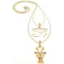 GWOOD Eye on Ankh with Eye of Horus Set Gold Color Pendants with 24 and 30 Inch Box Necklaces