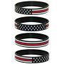 Great 1 American Flag Silicone Stretchable Bracelet 4-Pack