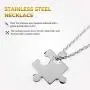 Stainless Steel Jigsaw Puzzle Piece Pendant with 18'' Cable Chain Stainless Steel Jigsaw Puzzle Piece Pendant with 18'' Cable Chain