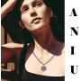 Aniu Compass Necklace Gift for Women/Girls/Wife, S925 Sterling Silver Pendant''Compass of Life'' Valentines Day Jewelry Gifts with Leather Rope length 18inch (46cm)
