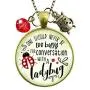 Gutsy Goodness Ladybug Necklace Never Too Busy Friendship Quote Gardener Gift Jewelry