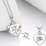 Cremation Jewelry for Ashes, Urn Necklaces for Women Men 925 Sterling Silver Sunflower Necklace Pendant with Swarovski Crystal Engraved Forever in My Heart Memorial Loved Ones Ashes Mini Keepsake