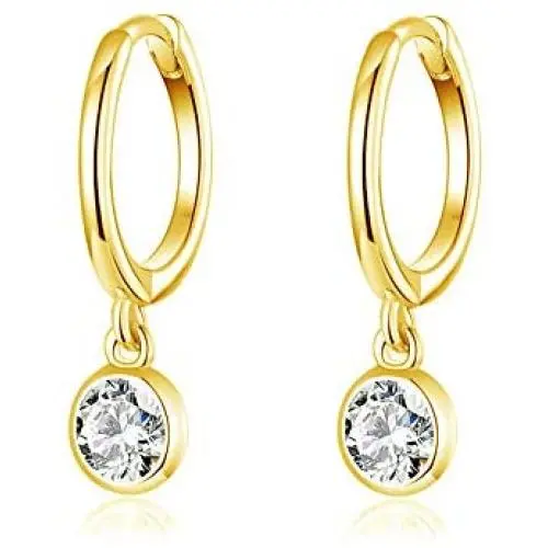 CZ Bezel Dangle Hoop Earrings for Women Girls 925 Sterling Silver Charms Minimalist Tiny Round Cubic Zirconia Drop Dangling Cartilage Helix Tragus Diamond Solicate Hypoallergenic Jewelry CZ Bezel Dangle Hoop Earrings for Women Girls 925 Sterling Silver Charms Minimalist Tiny Round Cubic Zirconia Drop Dangling Cartilage Helix Tragus Diamond Solicate Hypoallergenic Jewelry